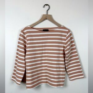 J. Crew  striped nude and white mariner boat neck shirt small